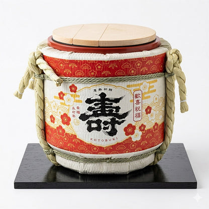 3月17日着〜レンタル開始【2泊3日レンタル】 小型卓上樽「寿」1L（受皿・台付き｜お酒不可）